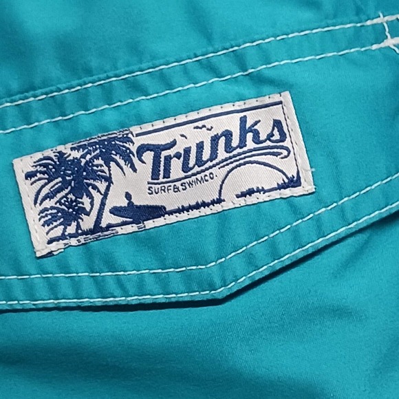 Trunks Surf‎ & Swim Co. Men's Large Turquoise Trunks - Picture 10 of 11